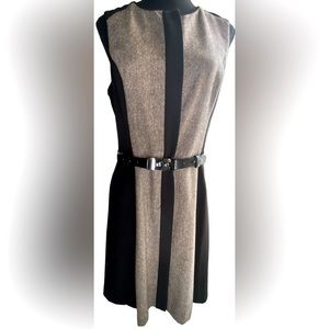 New Vince Camuto Black & BrownishTweed Dress Size 10